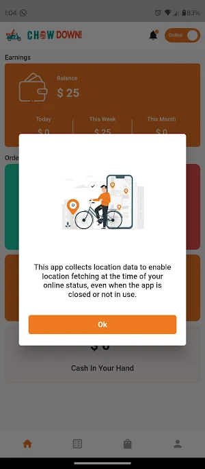 Chowdown Delivery App Screenshot 1