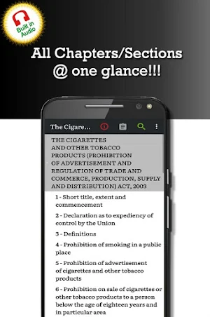 Cigarettes and Other Tobacco Products Act (COTPA) Screenshot 0