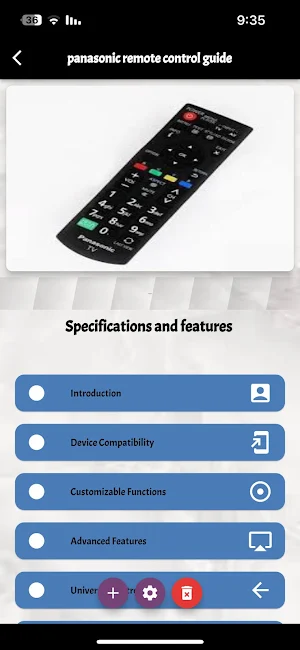 panasonic remote control guide Screenshot 0