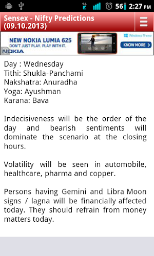 Sensex Nifty Astrology Screenshot 3