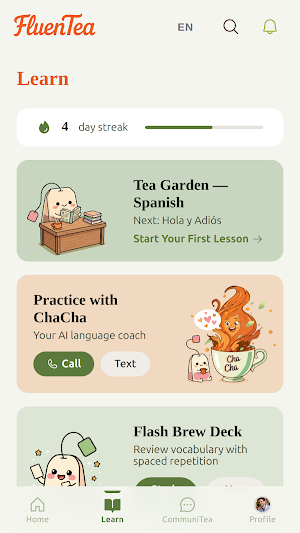 FluenTea: Beyond AI Tutors Screenshot 2
