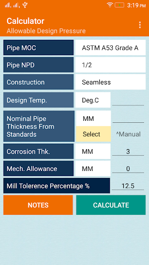 Process Pipe Thickness Pro Screenshot 2
