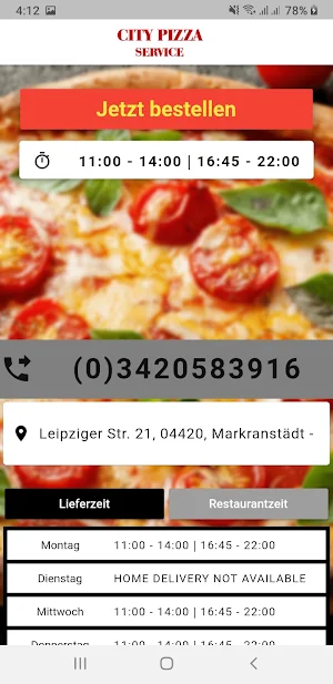 City Pizza Service Screenshot 1