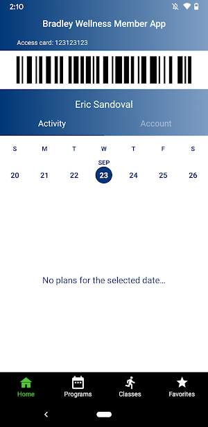Bradley Wellness Member App Screenshot 1