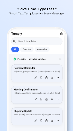 Temply: Quick Text Templates Screenshot 1