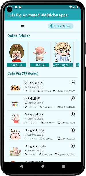 Cute Lulu Pig WAStickerApps Screenshot 2