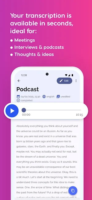 Scribe: Speech-to-text Screenshot 2