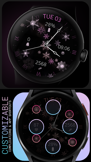 Elegant Snowflakes watch face Screenshot 2