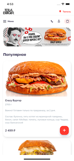 Tesla Burger Тюмень Screenshot 0