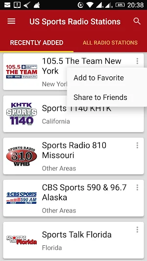 USA Sports Radio Stations Screenshot 0