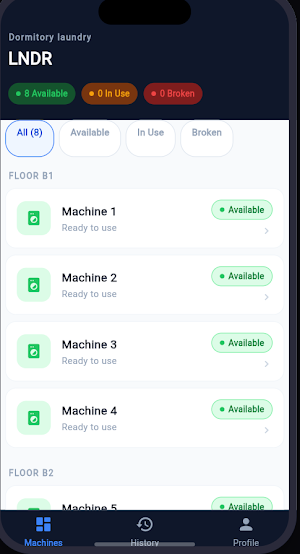 LNDR: MFU Laundry Tracker Screenshot 2