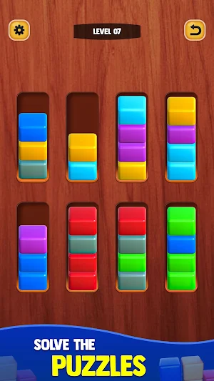 Color Sort Game Wood Puzzle 3D Screenshot 1