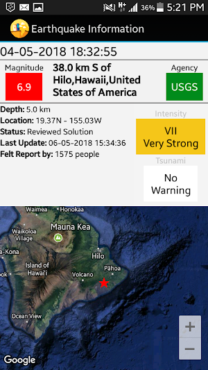 Earthquake Reporter Screenshot 2