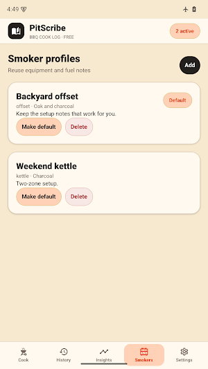 PitScribe: BBQ Cook Log Screenshot 1