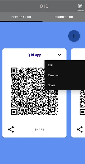 Q id - QR Code , VCard Creator Screenshot 1