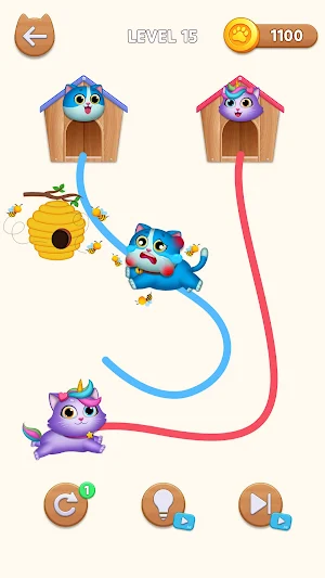 Cat Rush - Draw to Home Screenshot 1