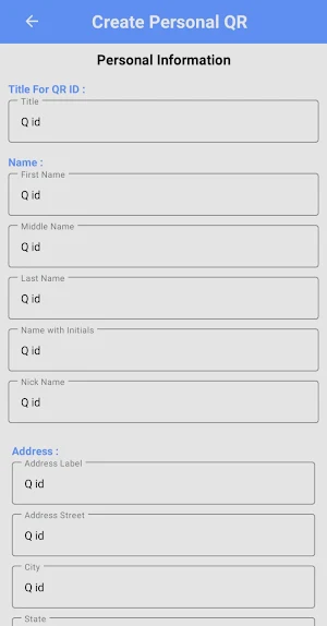 Q id - QR Code , VCard Creator Screenshot 2
