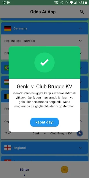 Odds AI: Match Prediction Screenshot 2