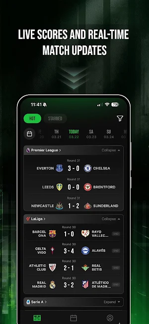 GOAT Football - Live Scores Screenshot 1