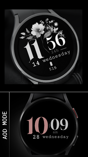 Minimal Bloom pink watch face Screenshot 3