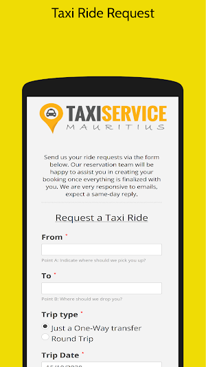 Taxi Service Mauritius Screenshot 1