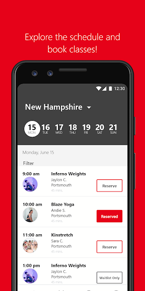Blaze Schedule App Screenshot 2