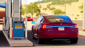 Tesla Model S Plaid City Driving Simulator Screenshot 3