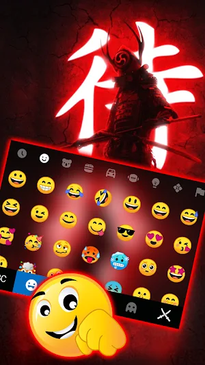 Red Samurai Keyboard Background Screenshot 2