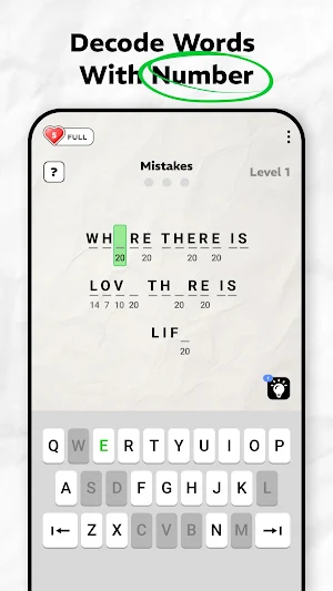 Cryptogram IQ Word Puzzle Game Screenshot 2