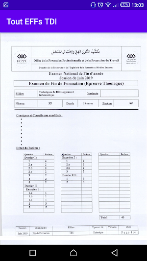 Les Examens Fin Formation TDI Screenshot 3