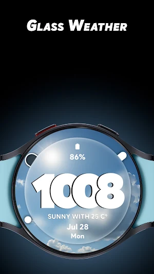 Glass Weather - Watch face Screenshot 0