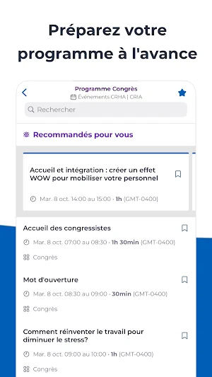 Événements CRHA | CRIA Screenshot 2