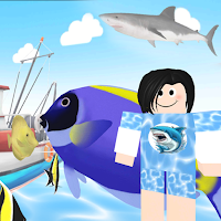 Parkour Fish and Shark on sea