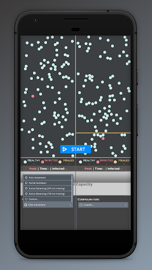 Social Distancing App - Simulation Screenshot 1