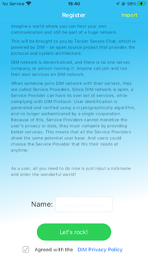Tarsier - Secure Chat Screenshot 0