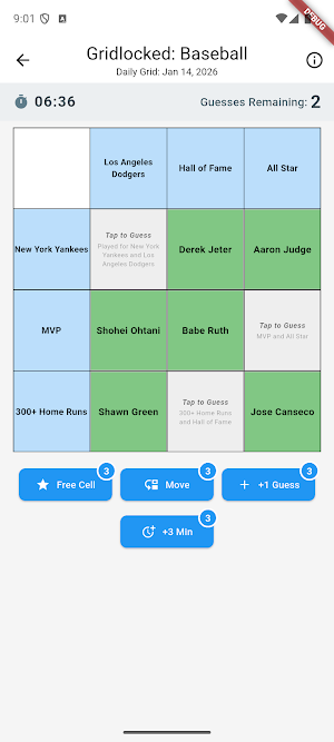 Baseball Trivia Grid Puzzle Screenshot 0