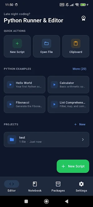 Python Editor & Code Runner Screenshot 0