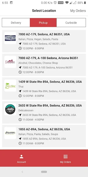 Sedona Gold Menus Screenshot 0
