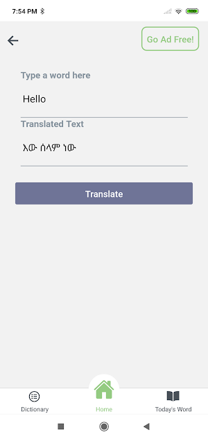 Amharic English Translator Screenshot 1