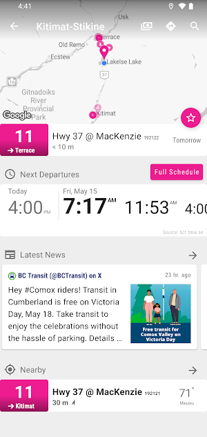 Kitimat-Stikine Bus - MonTran… Screenshot 1
