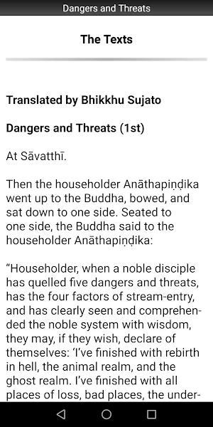 Dangers and Threats Sutta Screenshot 1