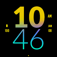 Yellow Blue Large Watch Face