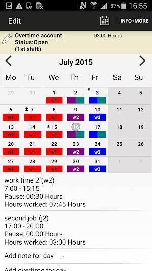 Worktimes - employee Screenshot 1