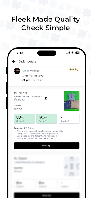 Fleek QC App Screenshot 0