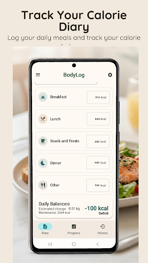 Weight & Calorie Log – BodyLog Screenshot 0