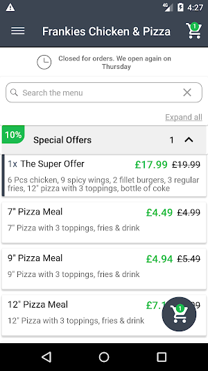 Frankies Chicken & Pizza Screenshot 1