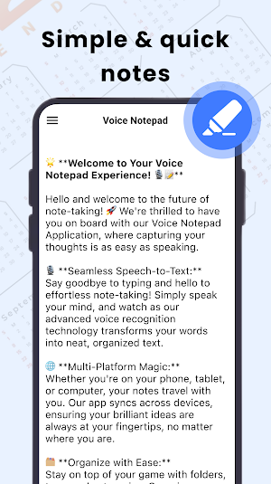 Voice Notepad, Easy Notebook Screenshot 1