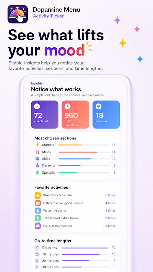 Dopamine Menu: Activity Picker Screenshot 3
