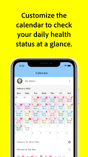 Body Temperature Calendar Screenshot 1