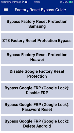 Factory Reset Bypass Guide Screenshot 0